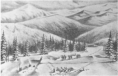 Drawing of First Relief at cabin